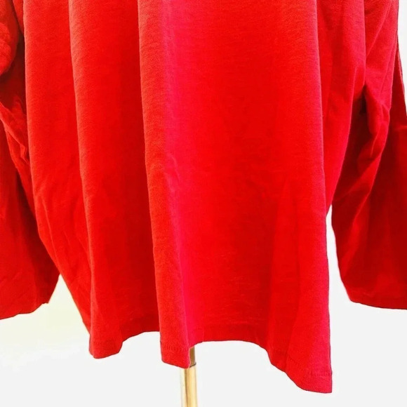NWT SONOMA Women Long Sleeve Pull Over Round Neck 100% Cotton Red Shirt Size 5X - Picture 8 of 10